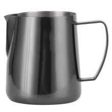 400ml nerezová džbán na napenenie mlieka, kompatibilný s espresso kávovarmi, umelecký čierny lesklý kávový doplnok