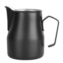 Jarra para espumar leche, jarra humeante de espresso de500ml, taza para espumar leche y cafe de acero inoxidable para cafetería(Negro)