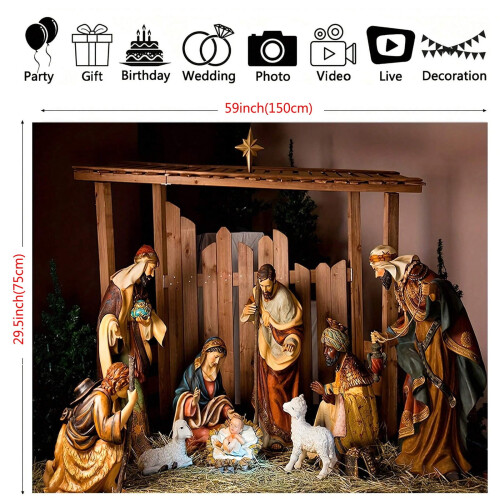 Shooting Range Targets Christmas Manger Scene Background 2