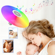 Plafonnier LED RGB avec synchronisation musicale et éclairage d'ambiance, télécommande incluse.