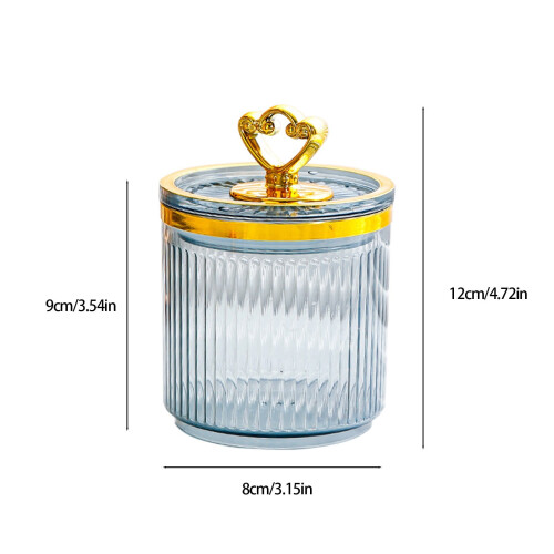 Pot de rangement transparent en plastique avec couvercle 2