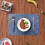 Washable heat-resistant placemats blue 4-pack 5
