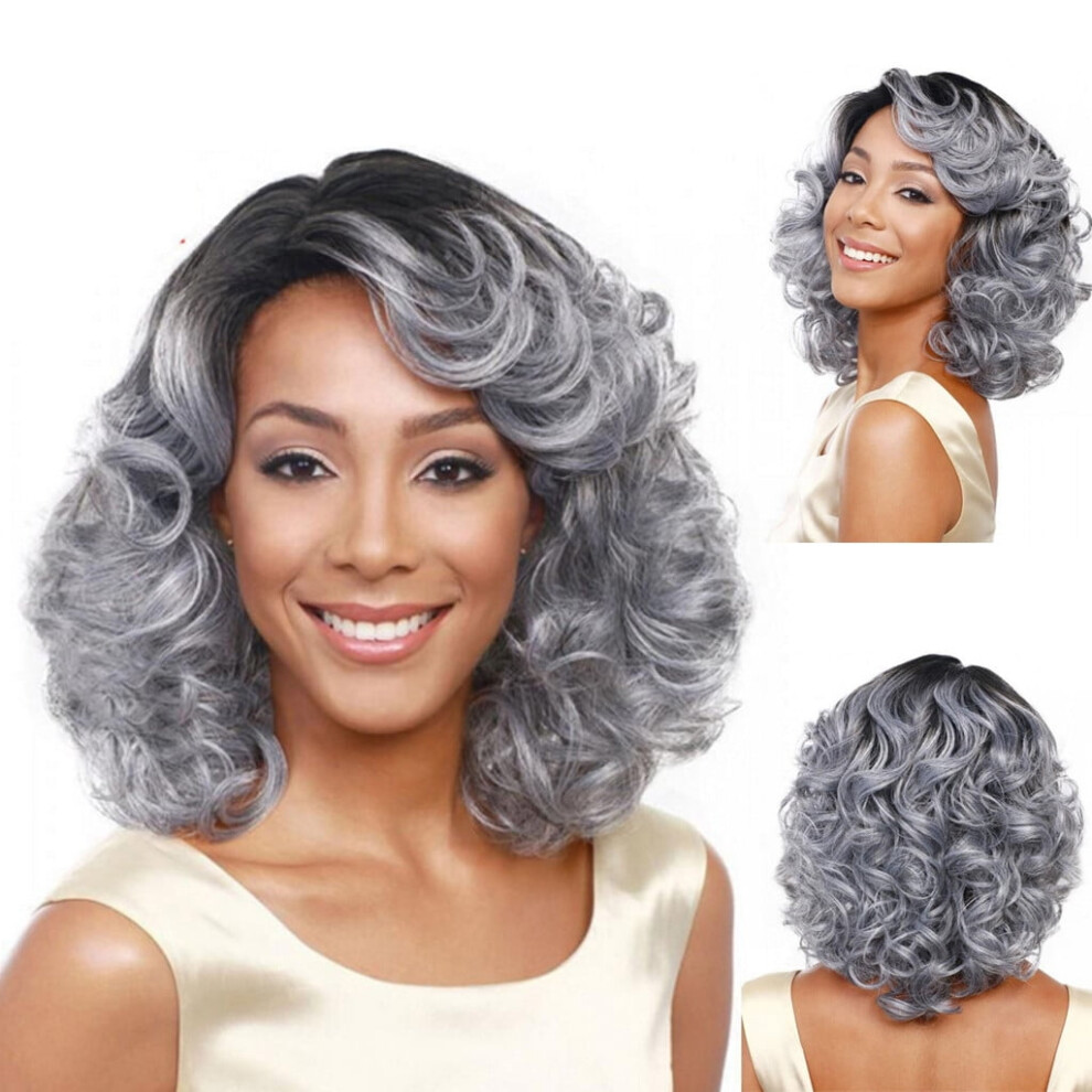 Women's Human Hair Short Curly Wig 18 inch