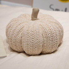 Coussin citrouille tricoté, coussin décoratif citrouille 3D crocheté en polaire de 30 cm, peluche douce faite main, coussin décoratif pour
