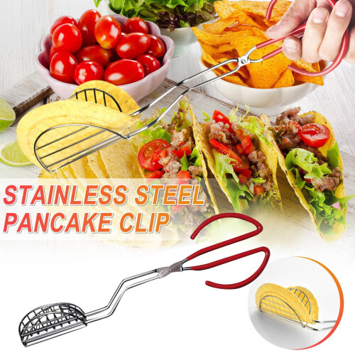 Taco-Schalenpresse aus Edelstahl mit Gummigriff