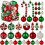 Christmas Ball Ornaments Green Red White 60-Pack 2