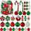 Christmas Ball Ornaments Green Red White 60-Pack 5