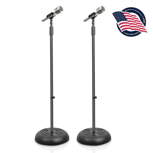 Pyle microphone stand adjustable height 2.8–5 ft glossy