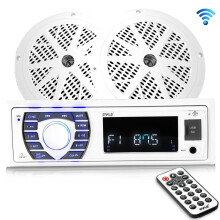 Pyle marine stereo receiver and speaker kit white 5.25 inch