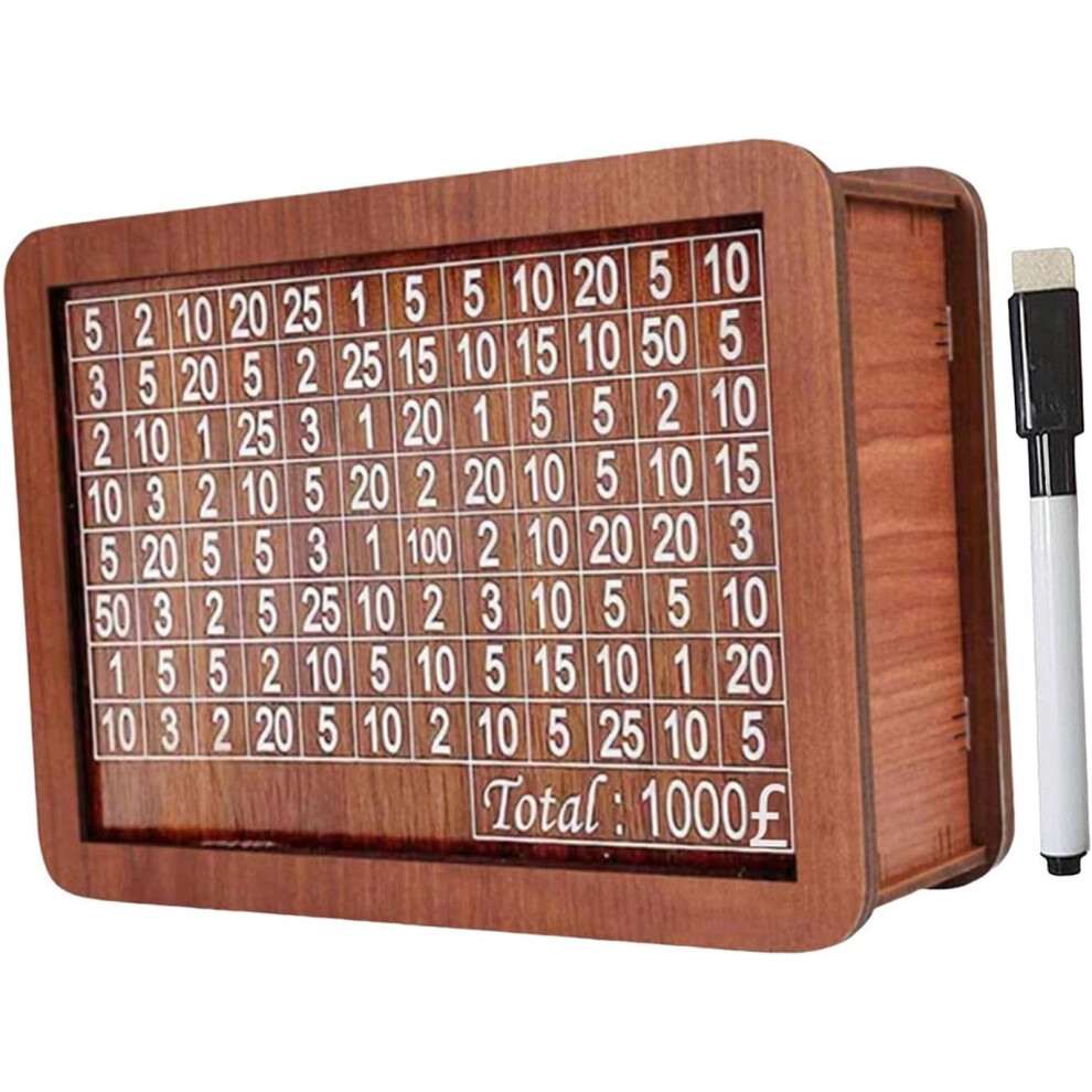 Wooden Money Box With Counter For 1000 Pound Notes 972745920311