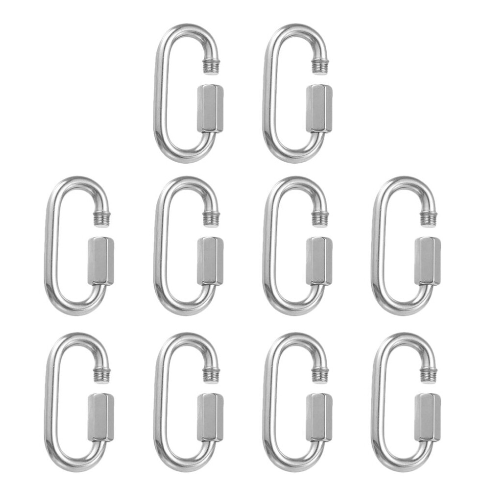Stainless Steel D-Shaped Carabiner Quick Link 10 Pcs 972745909507