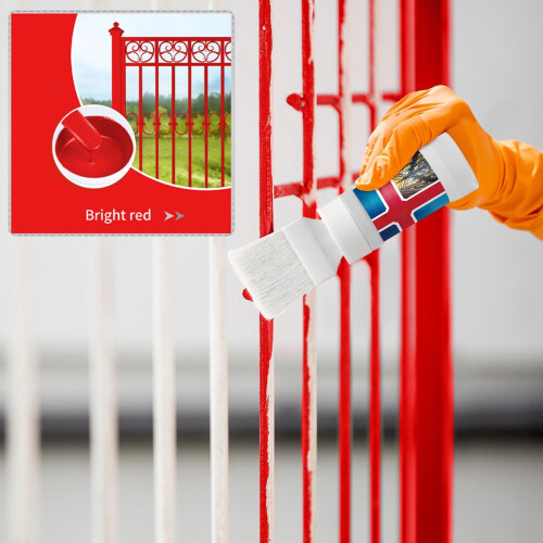 Water-Based Rust-Proof Metal Paint 6.3 oz with Brush 2