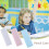 Plastic pencil case with hinged lid and snap closure pink 5