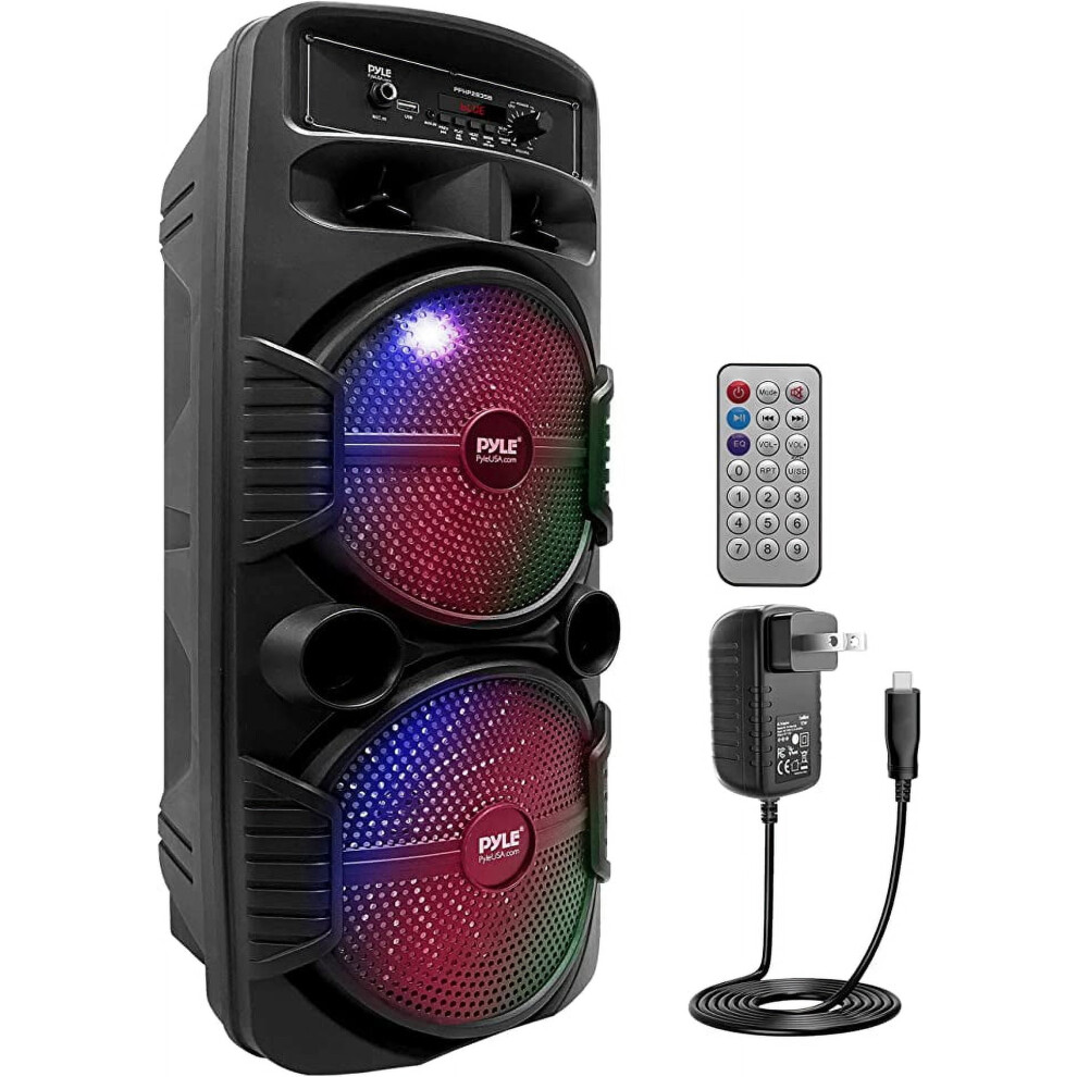 Pyle Pa System Portable Bluetooth Speaker With Led Black 940684036615