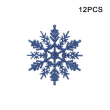Snowflake Christmas Ornaments Sapphire Blue 12PCS 3.9 inch