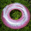 Transparent sequined inflatable swimming ring PVC 70 cm pink 1