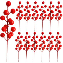 20 künstliche rote Weihnachtsbeeren als Beeren-Dekoration für Zuhause