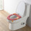 Plüsch-Toilettensitzbezug, rosa, universell passend, mit Griff und 5