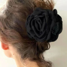Rose Crab Flower Hair Clip Black 9 cm