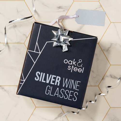 Stainless Steel Wine Glasses Silver 6 pcs 2