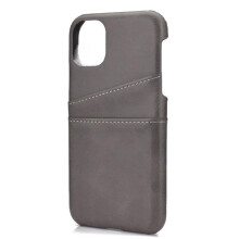 iPhone 11 vintage case with card holder grey