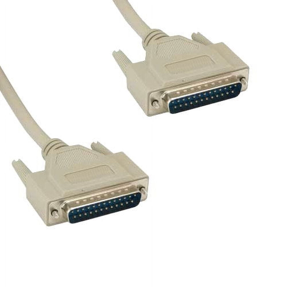 Kentek Db25 Serial Cable 100 Ft 28 Awg Male-To-Male Beige 972745918875