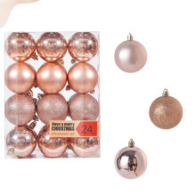Ozmmyan Christmas ball ornaments rose gold 6 cm