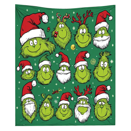Couverture polaire de Noël Grinch 152 x 102 cm