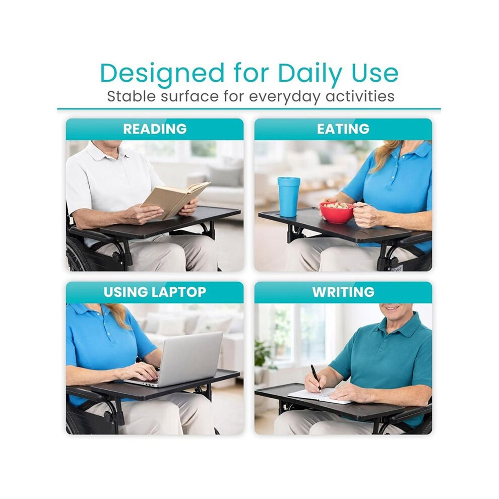 Wheelchair Tray for Adults - Wheelchair Tray Table Attachment for Elderly - Removable Mobility Scooter Lap Table