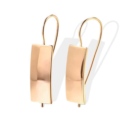Women's Rectangle Rose Gold C-Shape Ear Clip Earrings 2