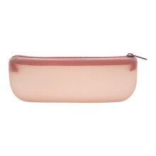 Translucent silicone pencil case with zipper, 6 colors