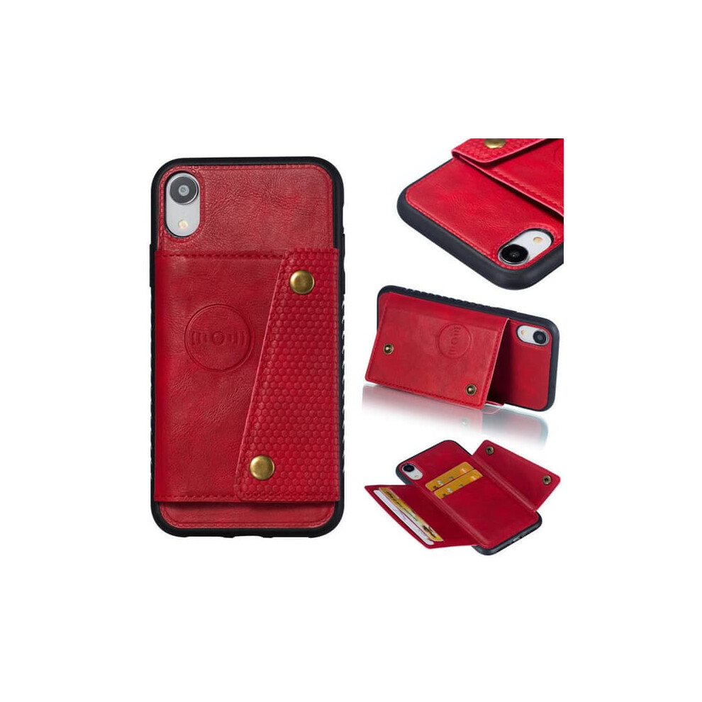 Iphone Xr Retro Protective Case With Card Slot Red 962029658412