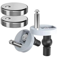 Toilet Lid Hinge Kit Silver Top-Fix 2 pcs