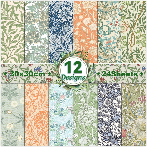 Christmas scrapbook paper 12x12 inches 24 sheets
