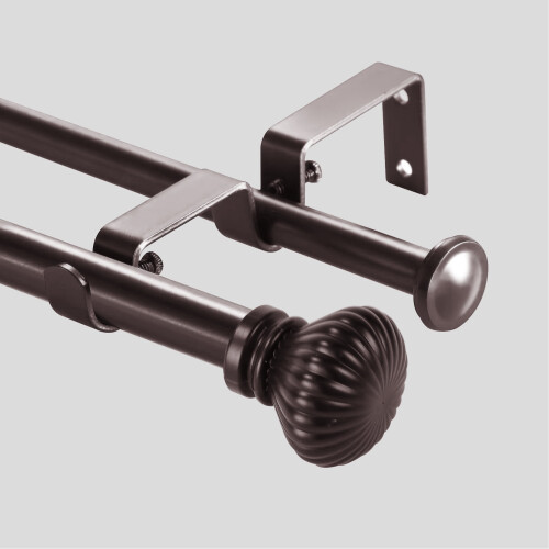 Set de bare de perdea duble Urbanest cu bilă canelată, 5/8", 84"-120", bronz