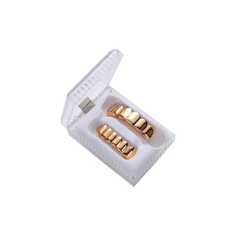 Rose Grillz Hip-Hop Teeth Jewelry Set Gold 962125290899