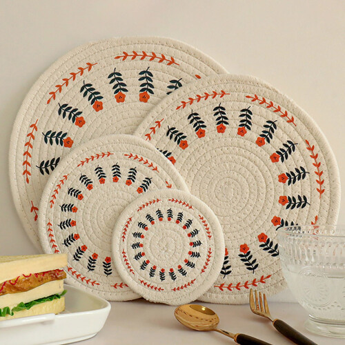 Linen woven thermal table mat for kitchen dining 1 pcs 2