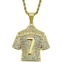 Collar con diseño de camiseta de fútbol para hombre, estilo hip hop, Ronaldo n. 7