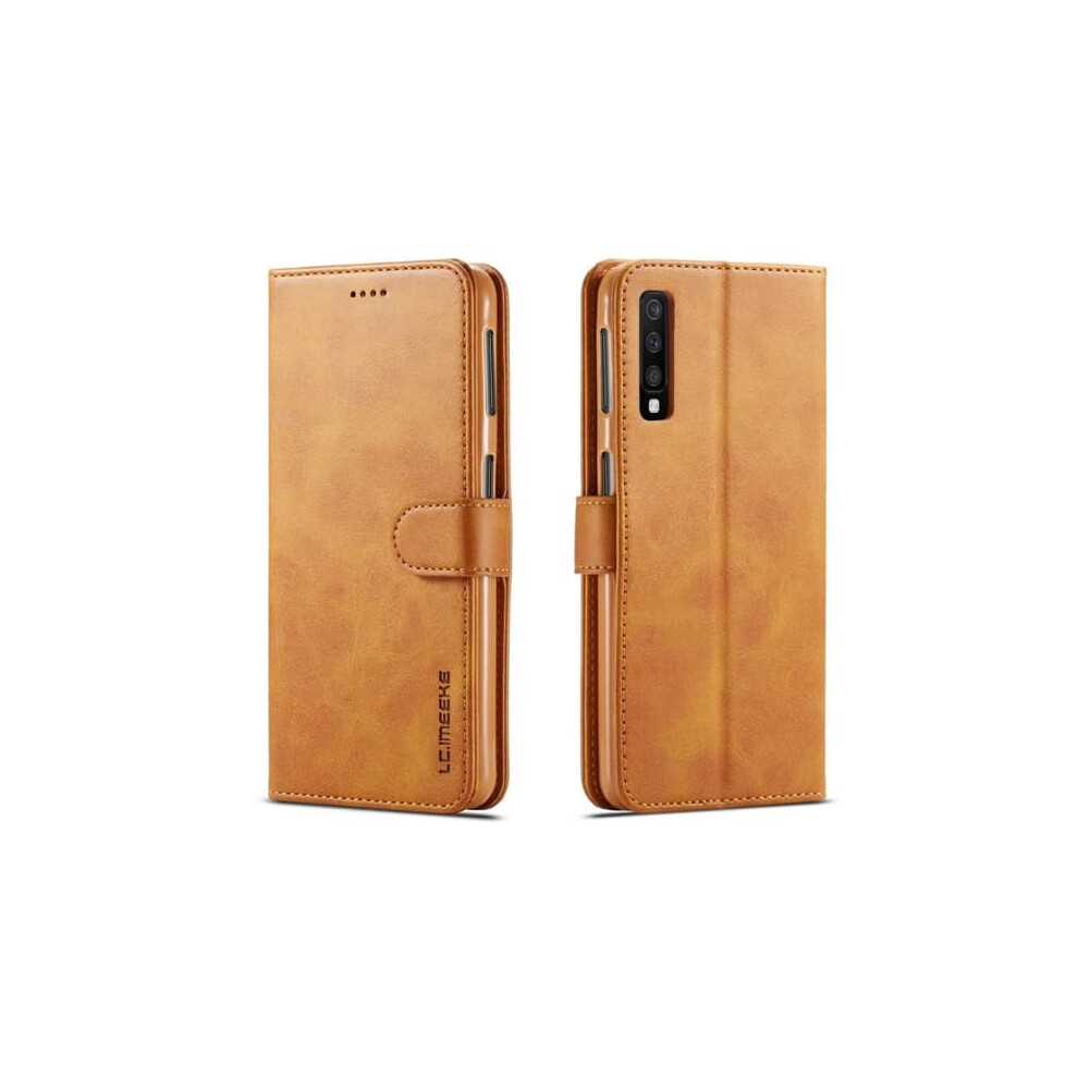 Lc.imeeke Leather Case For Samsung Galaxy A7 (2018) - Brown 962125303582