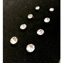 Magnet earrings white round stones silver 4 pairs