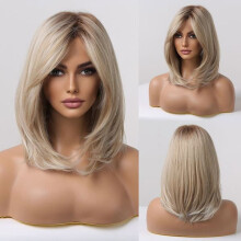 Shoulder-length wig realistic short hair