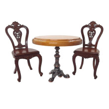Dollhouse miniature kitchen table and chairs set 1:12 scale