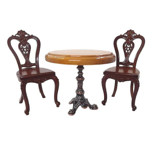 Dollhouse miniature kitchen table and chairs set 1:12 scale