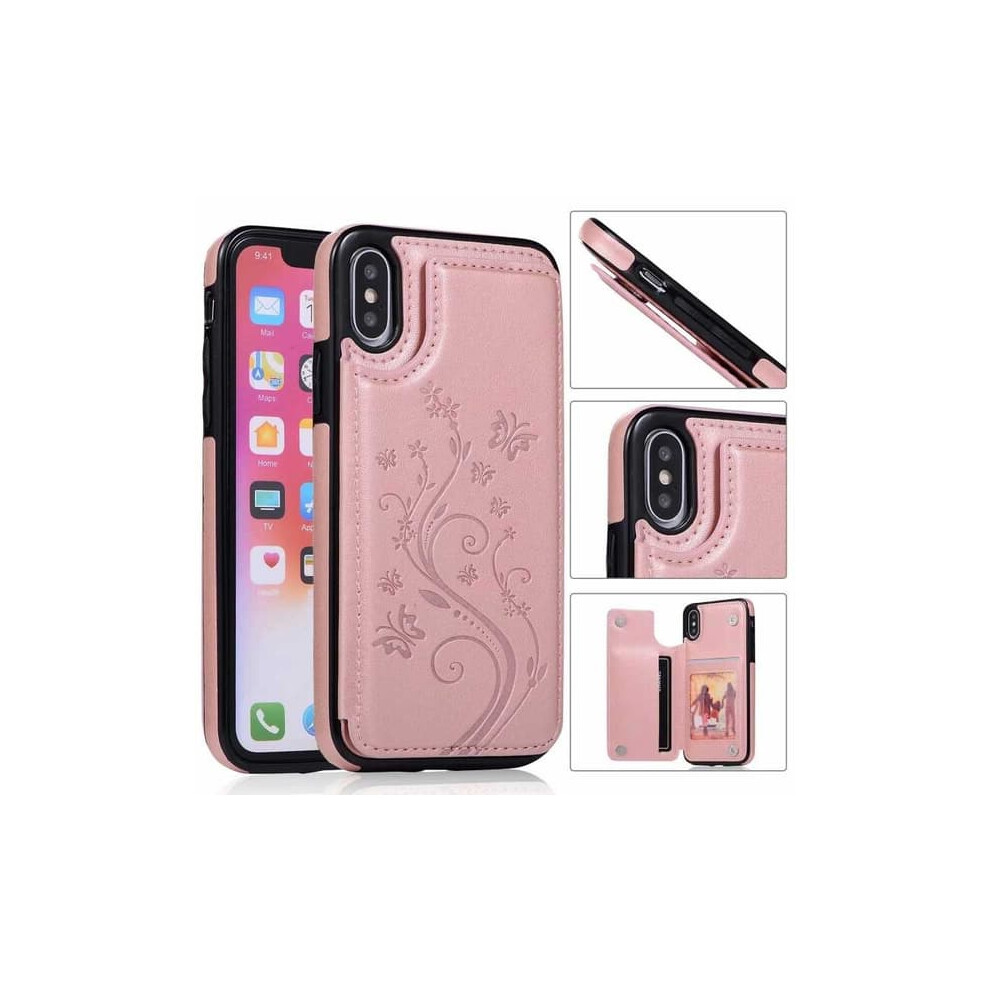 Iphone Xs Max Shockproof Flip Case With Card Holder 962125288995