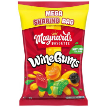 Maynards Bassetts Wine Gums, Mega Sharing Bag, Perfect Sweet Treat, for Gifting or, 1kg (Pack of 1)