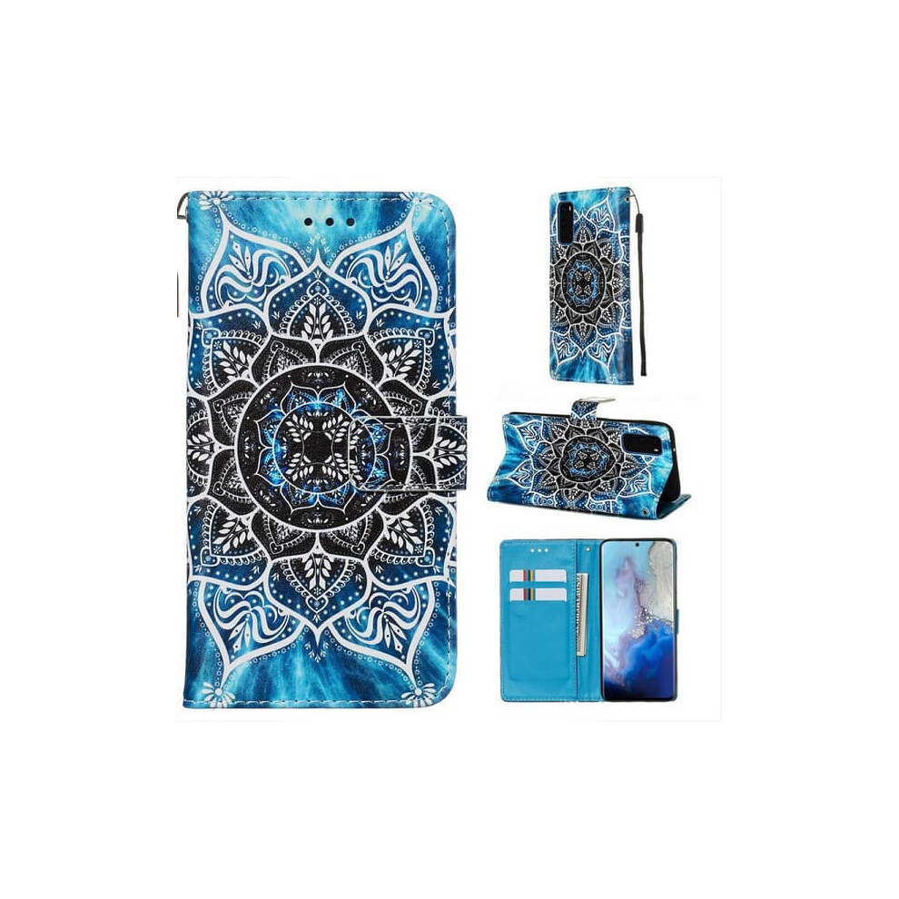 Wallet Case For Samsung Galaxy S20 Mandala Blue 962125307450