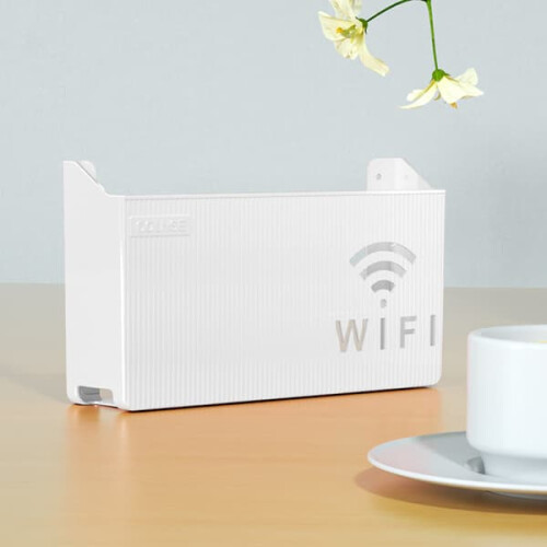 Wireless Wi-Fi Router Shelf Storage Box White ABS