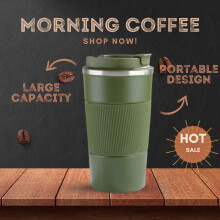 Mug isotherme de voyage mtvxesu17oz, gobelet réutilisable en acier inoxydable étanche pour boissons chaudes et glacées - Noir, 510 ml