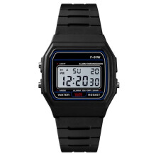 HONHX digital wristwatch black silicone strap