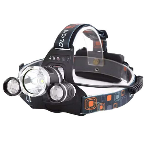 LED headlamp rechargeable 30W black